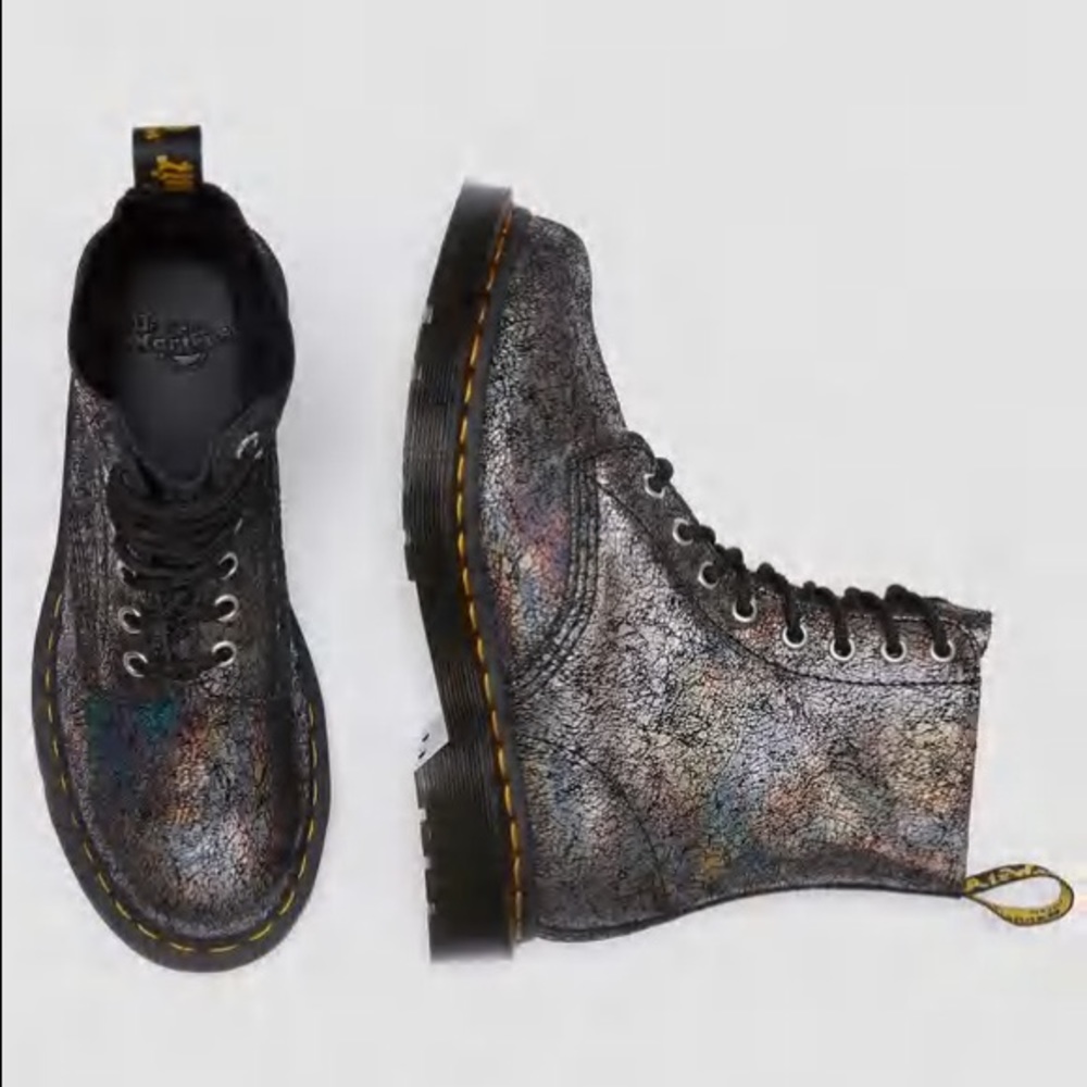 New Dr. Martens 1460 iridescent boots gunmetal